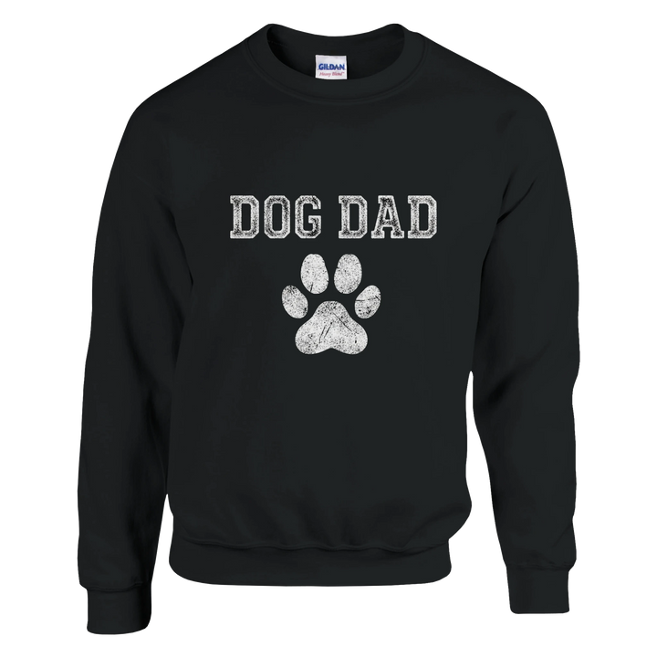 Black - Dog Dad sweatshirt, plain front view on white