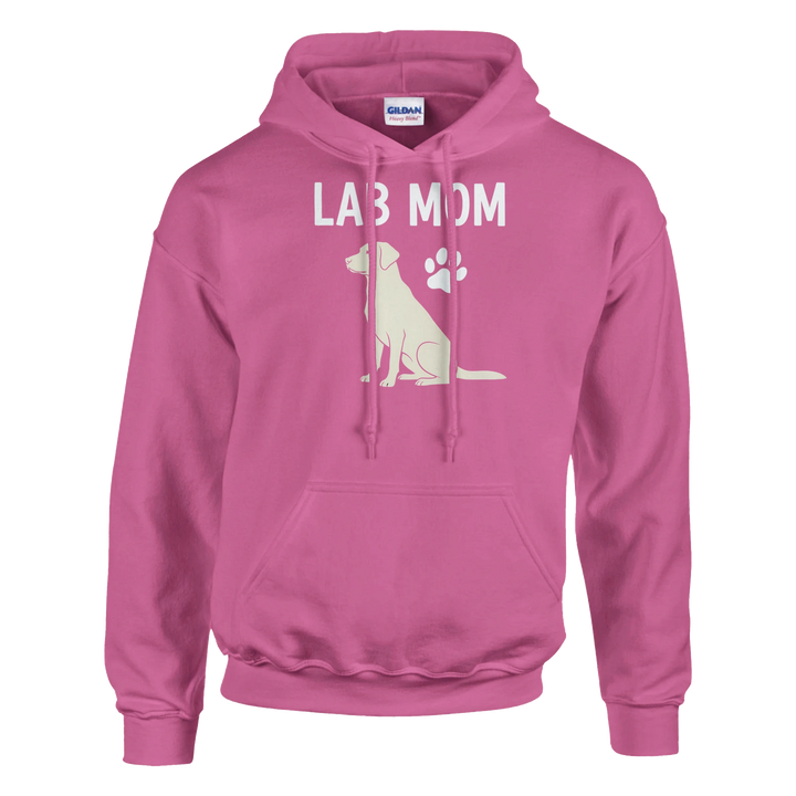 Azalea - Lab Mom hoodie, plain front view on white