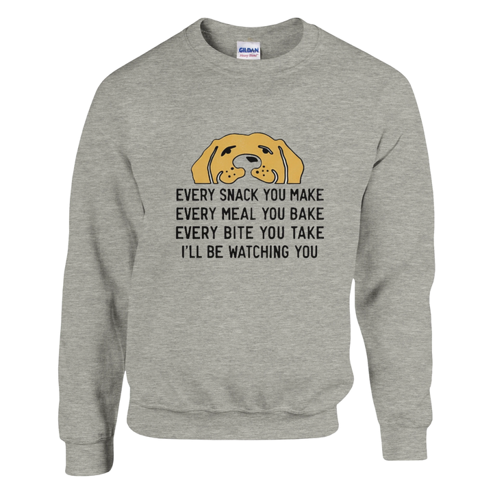 Ash - Classic Labrador Retriever sweatshirt, plain front view on white