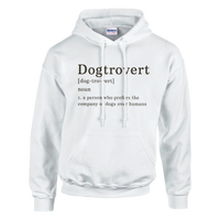 Load image into Gallery viewer, White - Dogtrovert hoodie, plain front view on white
