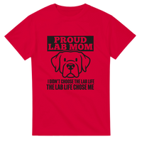 Load image into Gallery viewer, Red - Proud Lab Mom tee, plain front view on white
