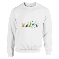 Load image into Gallery viewer, White - Mid-Century Modern Dogs sweatshirt, plain front view on white
