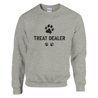 Load image into Gallery viewer, Ash - Treat Dealer sweatshirt, plain front view on white
