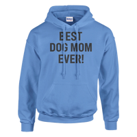 Load image into Gallery viewer, Carolina Blue - Best Dog Mom Ever hoodie, plain front view on white
