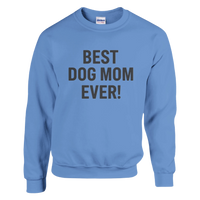 Load image into Gallery viewer, Carolina Blue - Best Dog Mom Ever sweatshirt, plain front view on white
