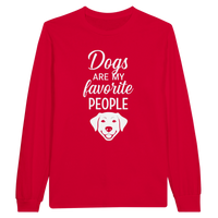 Load image into Gallery viewer, Red - Dogs Are My Favorite People long sleeve tee, plain front view on white
