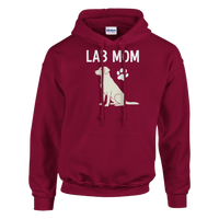 Load image into Gallery viewer, Cardinal red - Lab Mom hoodie, plain front view on white
