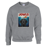 Load image into Gallery viewer, Graphite Heather - Jowls Black Lab sweatshirt, plain front view on white
