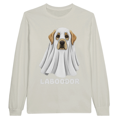 Ash - Laboodor Halloween long sleeve tee, plain front view on white