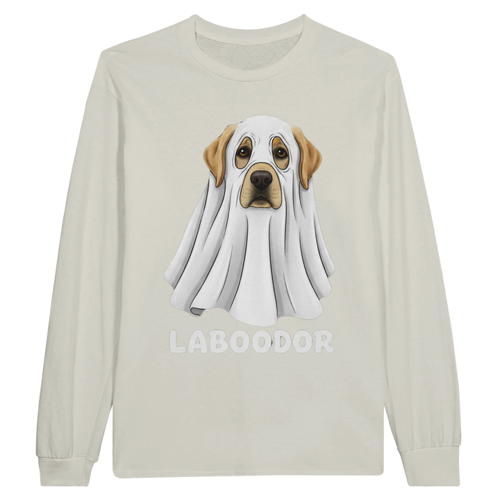 Ash - Laboodor Halloween long sleeve tee, plain front view on white