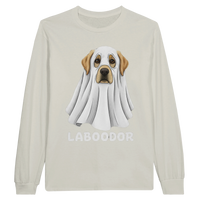 Load image into Gallery viewer, Ash - Laboodor Halloween long sleeve tee, plain front view on white
