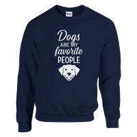 Load image into Gallery viewer, Navy - Dogs Are My Favorite People sweatshirt, plain front view on white
