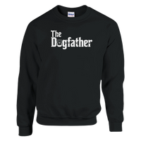 Load image into Gallery viewer, Black - The Dogfather sweatshirt, plain front view on white
