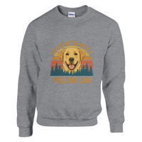 Load image into Gallery viewer, Graphite Heather - Life Is Better With a Yellow Lab sweatshirt, plain front view on white
