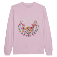 Load image into Gallery viewer, Light Pink - Just A Girl Who Loves Dogs long sleeve tee, plain front view on white
