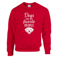 Load image into Gallery viewer, Red - Dogs Are My Favorite People sweatshirt, plain front view on white
