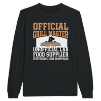 Load image into Gallery viewer, Black - Official Grill Master Lab long sleeve tee, plain front view on white
