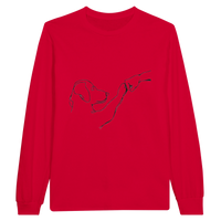 Load image into Gallery viewer, Red - Dog Fist Bump long sleeve tee, plain front view on white
