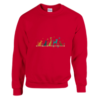 Load image into Gallery viewer, Red - Mid-Century Modern Dogs sweatshirt, plain front view on white
