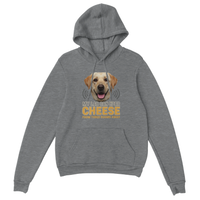 Load image into Gallery viewer, Sport Grey - My Lab Can Hear Cheese hoodie, plain front view on white
