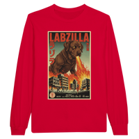 Load image into Gallery viewer, Red - Labzilla long sleeve tee, plain front view on white

