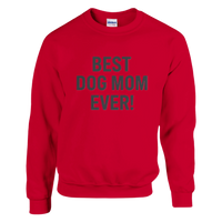 Load image into Gallery viewer, Red - Best Dog Mom Ever sweatshirt, plain front view on white
