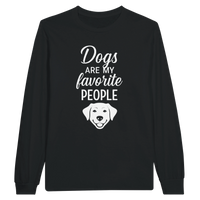 Load image into Gallery viewer, Black - Dogs Are My Favorite People long sleeve tee, plain front view on white
