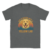 Load image into Gallery viewer, Graphite Heather - Life Is Better With a Yellow Lab tee, plain front view on white
