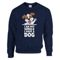 Load image into Gallery viewer, Navy - I Am Not Single I Have A Dog sweatshirt, plain front view on white
