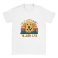 Load image into Gallery viewer, White - Life Is Better With a Yellow Lab tee, plain front view on white
