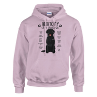 Load image into Gallery viewer, Light Pink - Anatomy of a Black Lab hoodie, plain front view on white
