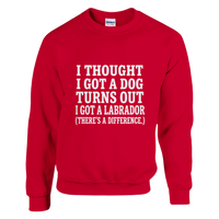 Load image into Gallery viewer, Red - I Thought I Got a Dog sweatshirt, plain front view on white
