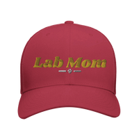 Load image into Gallery viewer, Cranberry - Lab Mom trucker hat, front view on white
