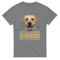 Load image into Gallery viewer, Sport Grey - My Lab Can Hear Cheese tee, plain front view on white
