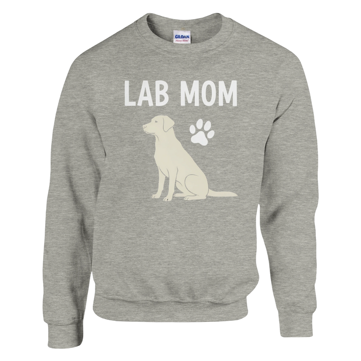 Ash - Lab Mom sweatshirt, plain front view on white