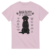 Load image into Gallery viewer, Light Pink - Anatomy of a Black Labrador tee, plain front view on white
