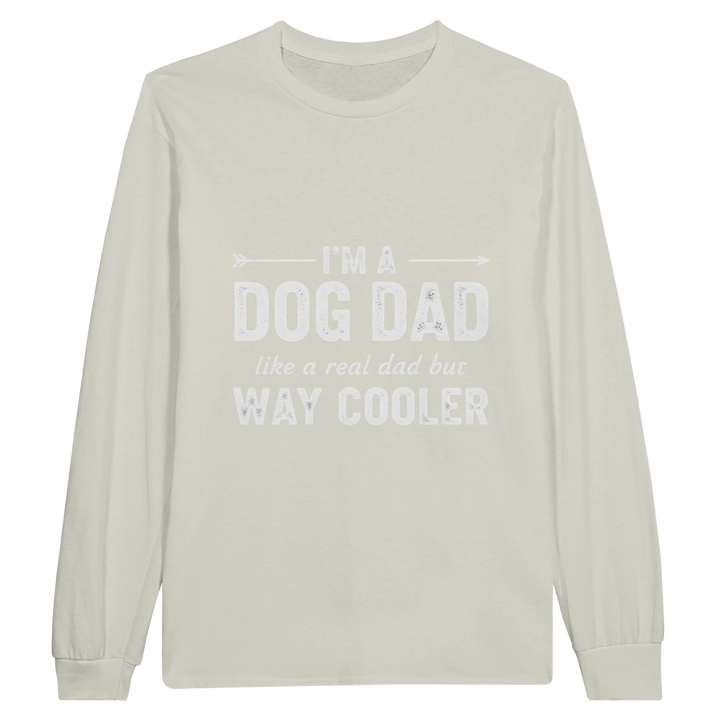 Ash - Dog Dad Way Cooler long sleeve tee, plain front view on white