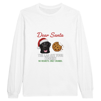 Load image into Gallery viewer, White - Dear Santa Lab long sleeve tee, plain front view on white
