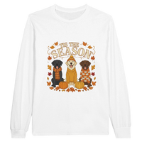 Load image into Gallery viewer, White - Tis the Season Fall Labs long sleeve tee, plain front view on white
