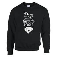 Load image into Gallery viewer, Black - Dogs Are My Favorite People sweatshirt, plain front view on white
