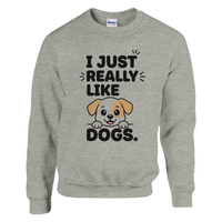 Load image into Gallery viewer, Ash - I Just Really Like Dogs sweatshirt, plain front view on white
