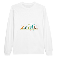 Load image into Gallery viewer, White - Mid-Century Modern Dogs long sleeve tee, plain front view on white

