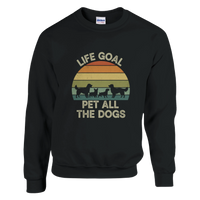 Load image into Gallery viewer, Black - Life Goal Pet All The Dogs sweatshirt, plain front view on white

