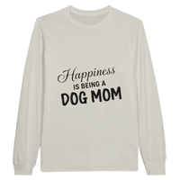 Load image into Gallery viewer, Ash - Happiness Is Being a Dog Mom long sleeve tee, plain front view on white
