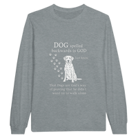 Load image into Gallery viewer, Sport Grey - Dog Spelled Backwards Is God long sleeve tee, plain front view on white
