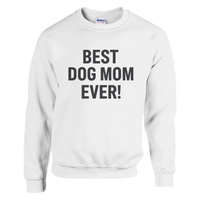 Load image into Gallery viewer, White - Best Dog Mom Ever sweatshirt, plain front view on white
