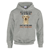 Load image into Gallery viewer, Ash - My Lab Never Voted Wrong hoodie, plain front view on white
