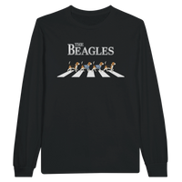 Load image into Gallery viewer, Black - The Beagles long sleeve tee, plain front view on white
