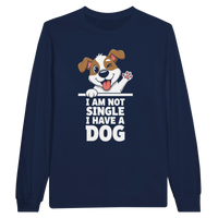 Load image into Gallery viewer, Navy - I Am Not Single I Have A Dog long sleeve tee, plain front view on white
