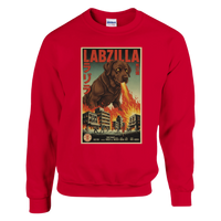 Load image into Gallery viewer, Red - Labzilla sweatshirt, plain front view on white
